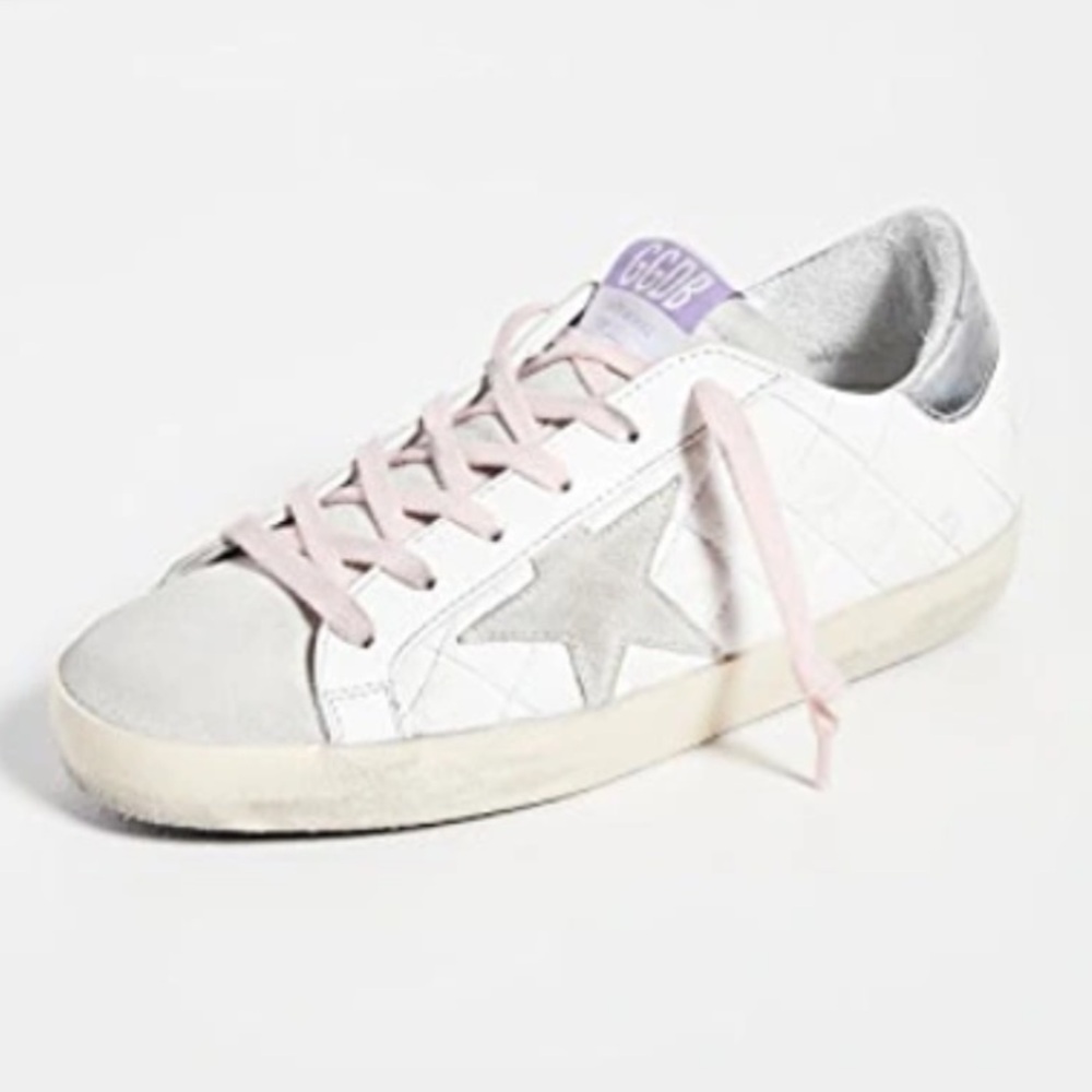 Golden Goose Superstar Quilted Sneakers Optic White/Ice/Silver